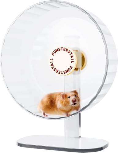 Super Silent Hamster Wheel 8.7 Inch, Magnetic Rat Wheel for Chinchilla, Gerbil, Guinea Pig, Cat, Mouse, Sugar Glider and Dwarf, Syrian Hamster Accessories (Cream White) - color: Cream White, size: Small(8.7 inch)