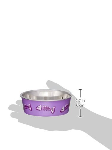 Loving Pets Bella Bowl Designer & Expressions, Cat Bowl, X-Small, Skeleton Design, Lilac
