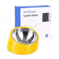Tilted Dog Bowl Non-Slip & Non-Spill Pet Feeder with Elevated Detachable Melamine Stand, Easy to Get Food Dog Dish, S/100ml Yellow - color: Yellow, size: Small(100ml)