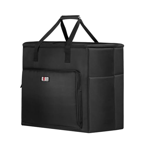 BUBM Desktop Computer Carrying Case, Padded Nylon Carry Tote Bag for Transporting Computer Tower PC Chassis,Monitor(Up to 27 inch),Keyboard,Cable and Mouse | Padded Protection,For Computer Tower PC Chassis,Fit ATX/M-ATX Motherboards,Monitor(Up to 27 inch)