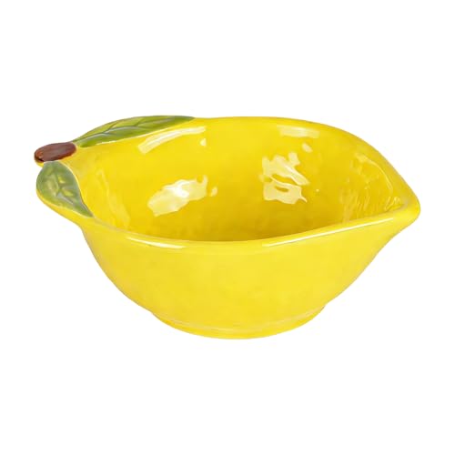 Small Guinea Pig Food Bowl Cute Ceramic Hamster Water Bowl Ferret Rat Chinchilla Rabbit Feeding Dish Young Animal Feeder (Lemon Yellow) - color: Lemon Yellow