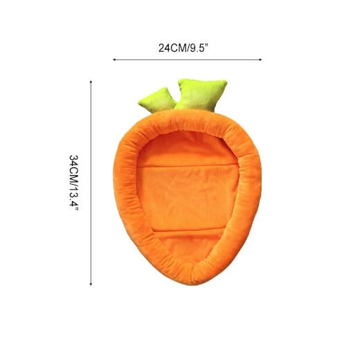 MiOYOOW Guinea Pig Bed, Carrot Shape Rabbit Beds Machine Washable Small Animals Warm Cushion with Anti-Slip Rubbers for Hamsters Ferrets Hedgehogs Chinchillas