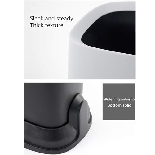 White Cat Litter Scoop Holder, Mini Trash Can with Lid | Kitty Scooper Caddy for Box, Stand Pairs With Most Litter Boxes and Fits Most Scoops