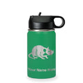 LaserGram Personalized 12oz Water Bottle, Rat (Green) | Engraved Gift, Vacuum Insulated Stainless Steel, Flip-Top Straw Lid, Laser Engraved With Your Name - color: Green, size: 12 Ounces