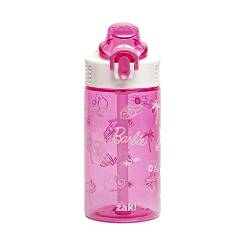Zak Designs Barbie Sage 16oz Leak-Proof Straw Kids Water Bottle - color: Barbie, size: 16 Ounces