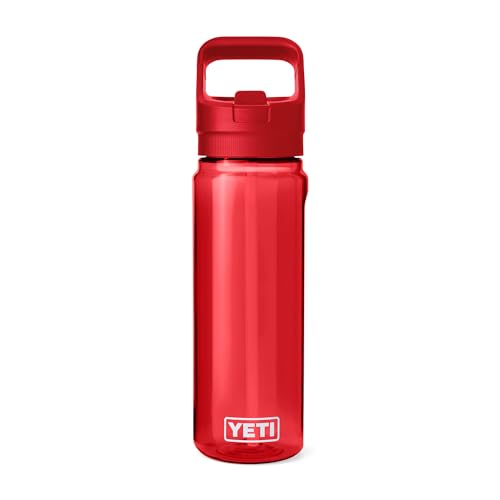 YETI Yonder 750 ml/25 oz Water Bottle with Yonder Straw Cap, Rescue Red - color: Rescue Red, size: 25 Ounces