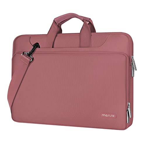 MOSISO 360 Protective Laptop Bag 15.6 inch, 15-16 inch Computer Bag | Compatible with MacBook Air 15 inch/Pro 16 inch, HP,Dell,Lenovo,Asus, Laptop Carrying Case with Strap&Handl, Dusty Rose - color: Dusty Rose, size: 16 inch