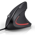 TECKNET Wired Mouse, Comfortable Ergonomic Mouse with 6400 DPI | Plug & Play, 4-Level Adjustable DPI, Silent Click, Vertical Mouse Compatible with Laptop/PC/Windows/Chromebook - color: Black
