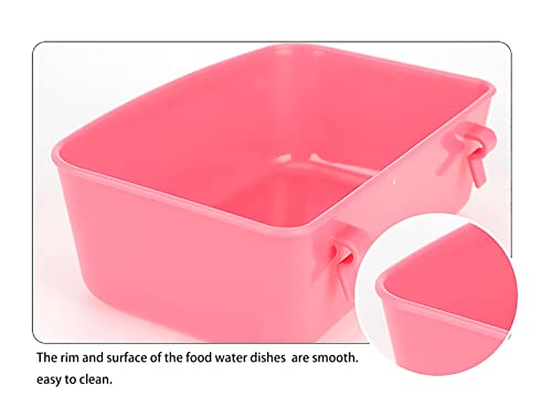 Rabbit Feeder Waterer Chicken Guinea Pig Cage Bowl Food Water Hanging Watering Container Feeding Dish Coop Cup Treats Drinker for Pigeon Dove Puppy Cat Bird Bath Basin Hamster Bed (Pack of 3) - size: 15 oz cage bowl Pack of 3