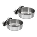 Bird Feeding Dish Cups, Stainless Steel, 2 Pack, Small | Parrot Food Bowl, Cage with Clamp Holder, Birdcage Coop Water Feeder, For Cockatiel Parakeet Macaw Finches Lovebirds - color: 2 Pack, size: Small