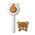 Dog Brush for Shedding, Gentle Self Cleaning Pet Brush with Release Button for Cats and Dogs, Easy to Remove Loose Hair Daily Grooming Tool During Shedding Season - color: White Bear