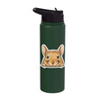 Peeking Degu Stainless Steel Insulated Water Bottle - color: Dark Green