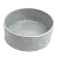 Manor Pet Bowl, Ceramic Dog and Cat Bowl, 4 Cup Capacity, Medium, Grey, Dishwasher and Microwave Safe - color: Grey, size: Medium