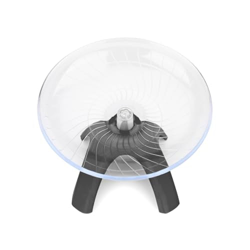 Silent Hamster Exercise Running Wheel Flying Saucer, Black | Non-slip surface, smooth & quiet spinning, durable plastic, encourages healthy exercise, for dwarf hamsters/mice/gerbils - color: Black
