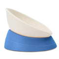 French Bulldog Food Bowl- Slanted Tilted Pug Food Water Bowl,Cat Bowl- Feeder for Frenchie/Shih Tzu/Flat Faced Small Dogs/Puppies/Cats (Blue, 4 Cup) - color: Blue, size: 4 Cup
