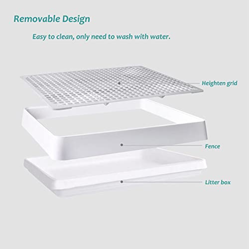 Petlex 22x18 inches Rabbit Litter Box with Grate, Extra Large Rabbit Litter Pan for Cage, Bunny Restroom Litter Tray Small Animals Toilet Potty Trainer for Hamster Ferret Rats Guinea Pigs Hedgehog - size: Large