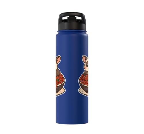 Cute Sugar Glider Spaghetti Pasta Stainless Steel Insulated Water Bottle - color: Royal Blue