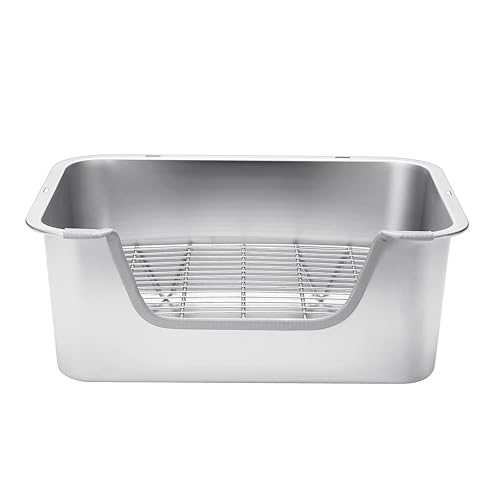 Stainless Steel Sifting Litter Box for Rabbit (M) - size: Medium