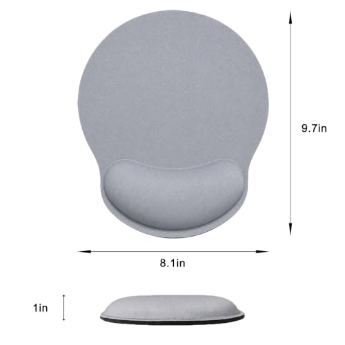 Mouse Pad with Wrist Support, Ergonomic Mouse Pad with Memory Foam Wrist Rest Cushion, Non-Slip Rubber Base Gaming Mice Pad for Home Office Computer Laptop, Light Grey - color: Light Grey