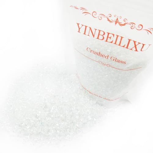 Crushed Glass Glitter, Broken Stones Shattered Glass Chips for Resin Art Crafts, Epoxy Resin Supplies, Geod Painting, DIY Art Projects, Jewelry Making, 2-4mm, 200g/7oz (Transparent) - color: Transparent