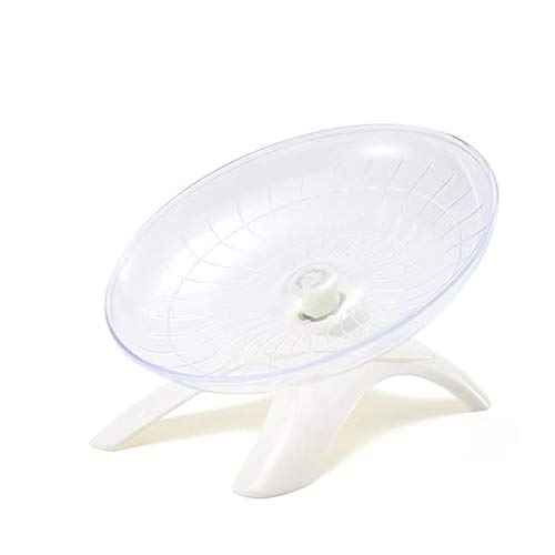 Hamster Flying Saucer Silent Running Exercise Wheel for Hamsters, Gerbils, Mice,Hedgehog and Other Small Pets Silent Running Wheel Hamster Wheel (White) - color: White