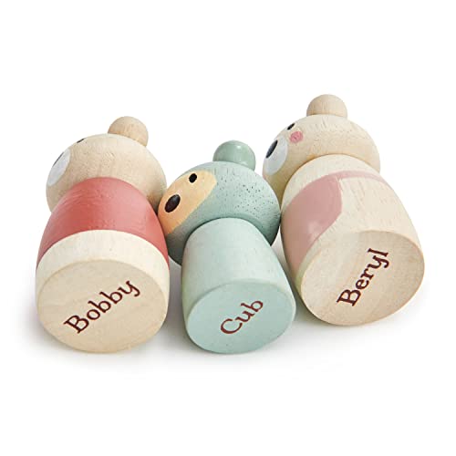 Tender Leaf Toys - Bear Tales - Wooden Dollhouse Add-on Dolls Playset, Figures of 3 Pcs Bear Family for Children - Inspires Endless Imaginative Play - Age 3+