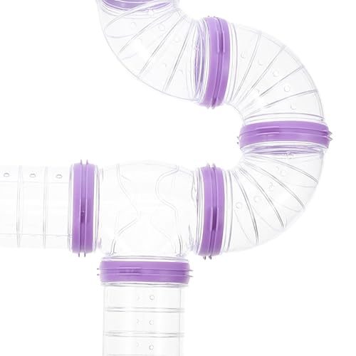 Kisangel 16Pcs Hamster Tunnel Tubes DIY Transparent Connector Pipes for Hamster Cage External Tracks Small Animal Toys 5.89X2.36X2.36In