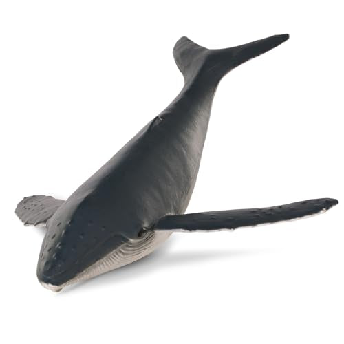 Terra by Battat Sea Life Animals, Ocean Animal Figures Set, 6-Piece Set | 7 ocean animal figures with shark, dolphin, whales, turtle, emperor penguin and baby for sensory bins and play, 3+ Years