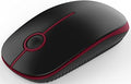 VssoPlor Wireless Mouse, 2.4G Computer Laptop Mouse, Black and Wine Red | Slim Portable Mouse, Plug & Play USB Nano Receiver, Quiet Silent Optical Mice for Notebook, PC, Laptop, Computer - color: Black and Wine Red
