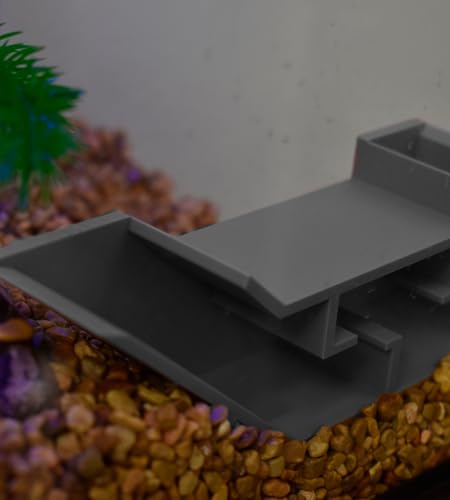 Aquarium Underground Tunnel | Fish & Shrimp Hideout for Aquariums | Unique Underground Viewing Tunnel | Made in USA (Gray) - color: Gray