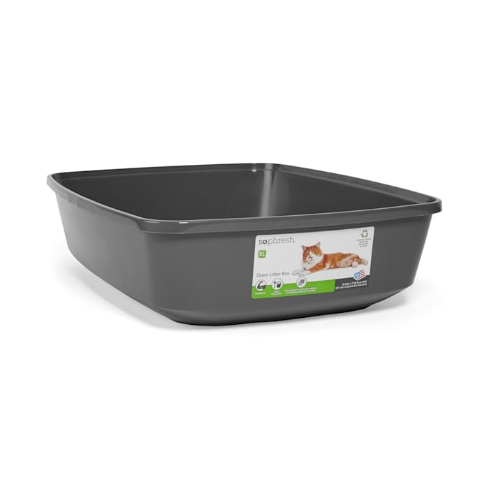 So Phresh by Petco Open Cat Litter Box Charcoal X-Large 22.4" L X 16.9" W X 5.4" H