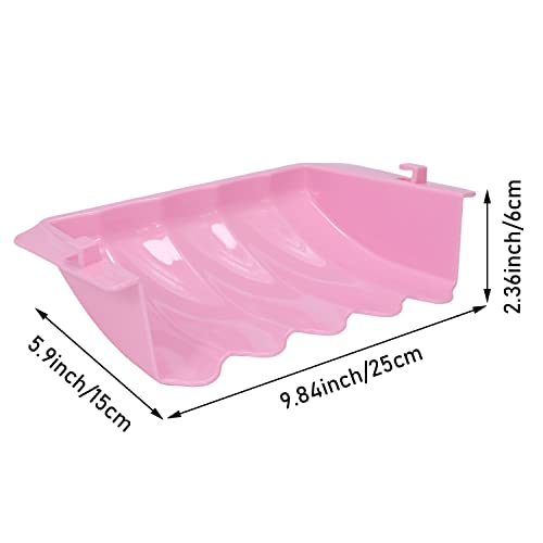 Litewoo Rabbit Hanging Hay Feeder Rack Guinea Pig Mess-Free Dispenser Hay Bowl Manger Rack Wall-Mounted for Small Pets Rat Chinchilla Ferret Squirrel Cage Accessories (Pink) - color: PINK