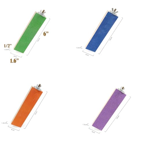 Sugar Glider Toys Cage Steps - Small Animal Climbing Steps Sharpening Claws Sugar Glider Enrichment Toys Scratching Snadpaper for Cages (Blue+ Orange) - color: Blue+ Orange