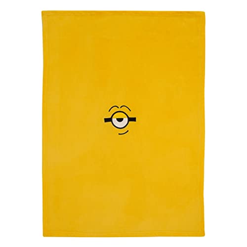 Illimuniation Lazy Minions Club Yellow, Blue and White, Minion Character Shaped Toddler Blanket - color: Lazy Minions Club Yellow, Blue and White