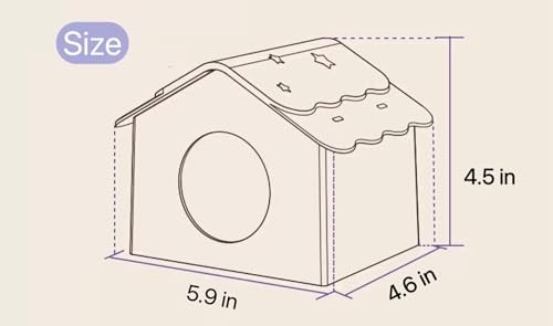 TUTU&LELE Starry Sky Hamster Hideout with Plush Cushion for Dwarf Hamsters (Coffee) - color: Coffee