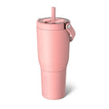 BrüMate Resa 35oz 100% Leakproof Travel Tumbler with Handle & Straw | Flexible SoftSip Straw | Silicone Sleeve for Durability | Stainless Steel | Cup Holder & Travel Friendly Water Bottle | (Guava) - color: Guava, size: 35 oz