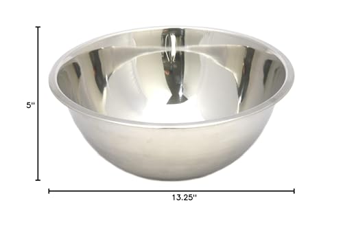 Chef Craft Brushed Mixing Bowl, 8-Quart, Stainless Steel - size: 8-Quart (1 Piece)