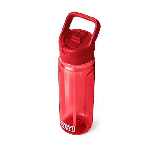 YETI Yonder 750 ml/25 oz Water Bottle with Yonder Straw Cap, Rescue Red - color: Rescue Red, size: 25 Ounces