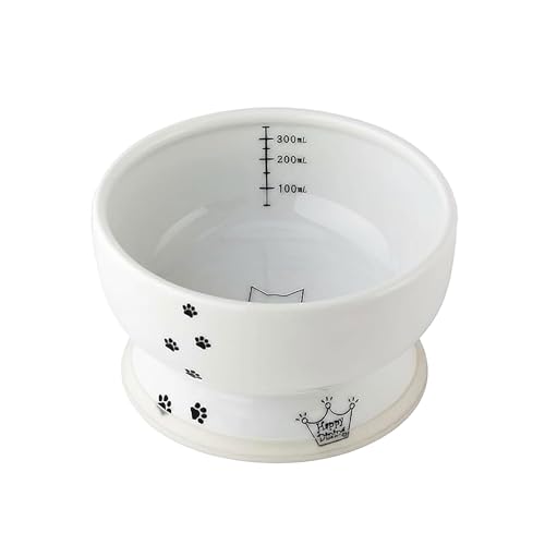 Necoichi Ceramic Elevated Cat Water Bowl, Whisker-Friendly (Cat, Regular) - color: Cat, size: Regular