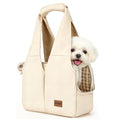 Dog Purse Carrier for Small Dogs and Cats, Soft-Sided Pet Tote Bag with 6 Large Pockets, Collapsible Travel Puppy Carrier, Fits Pets up to 13 lbs (Beige, 15.7" L x 8" W x 11.8" H) - color: Beige, size: 15.7"L x 8.0"W x 11.8"H