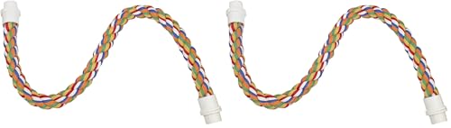 34 Inch Flex Rope (Large) - Bendable Fun Climbing Perch Cage Accessory Toy - Sugar Gliders, Squirrels, Degus, Marmosets, Monkeys, Parrots, Birds, Rats & Other Small Animals (Pack of 2) - size: Large (Pack of 2)