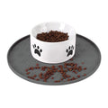 Silicone Pet Food Mat - Waterproof Dog Food Bowl Mat Cat Feeding Mat Thicker Pet Placemat Eating Mat with High Lip to Prevent Spills, Dog & Cat Water Bowl Mat for Messy Drinkers to Protect Floors，Gray - color: Grey