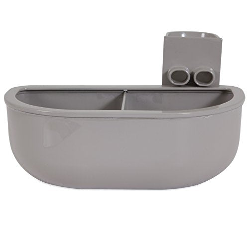 Petmate Double Diner Kennel Bowl, Gray, Small - size: 1 Count (Pack of 1)