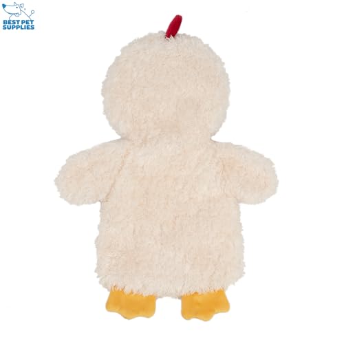Best Pet Supplies Interactive Squeaky Dog Toy - Baby Chicken, Cream | Stuffing Free Body, Soft, Squeaks & Crinkles, No Mess, Perfect for Moderate Chewers, Toss and Fetch Play - color: Crinkle Chicken (Cream), size: Large