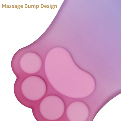 L-SPOUTTO Ergonomic Mouse Pad with Wrist Rest,Cute Cat Paw Mousepad Wrist Support,Comfortable Massage Design Computer Pain Relief Mouse Pad with Non-Slip PU Base for Desk Laptop Gaming,Pink&Purple - color: Pink & Purple