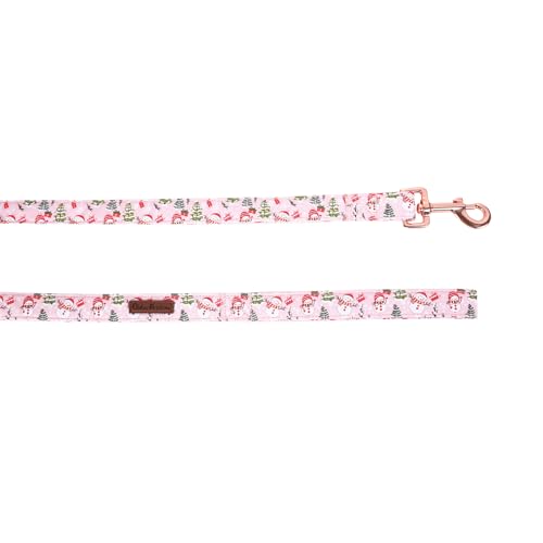 Dog Leash, Christmas Dogs Leashs Christmas Tree Print Heavy Duty Adjustable Dog Leash for X-Small Girls Dogs - color: Pink Snowman, size: X-Small (Pack of 1)