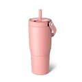 BrüMate Resa 25oz 100% Leakproof Travel Tumbler with Handle & Straw | Flexible SoftSip Straw | Silicone Sleeve for Durability | Stainless Steel | Cup Holder & Travel Friendly Water Bottle | (Guava) - color: Guava, size: 25 oz
