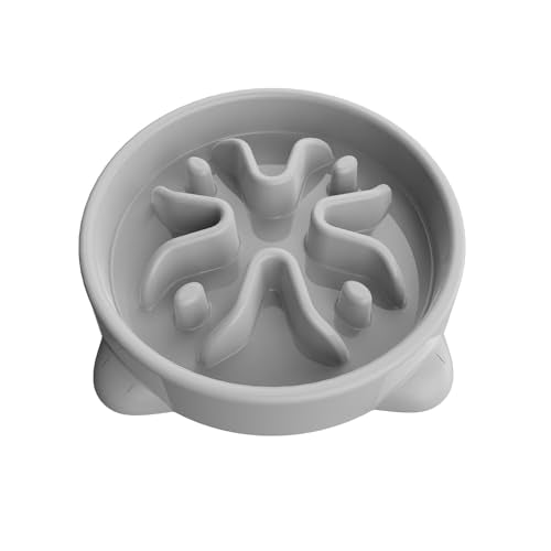 Slow Feeder Dog Bowls Small Breed, Dog Food Bowl Small Anti-Choking Bloat Stop Puzzle Healthy Eating Bowl (Gray, 1 Cup) - color: Gray, size: 1 Cup