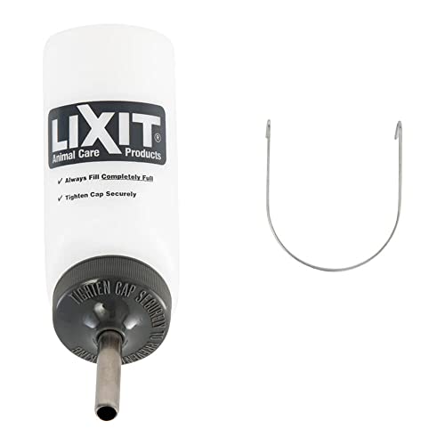 Lixit Wide Mouth BPA-Free Cage Water Bottles for Rabbits, Ferrets, Guinea Pigs, Rats, Chinchillas, Hamsters, Mice, Hedgehogs, Gerbils and Other Small Animals. (Translucent, 8 Ounce) - color: Translucent, size: 8 Ounce