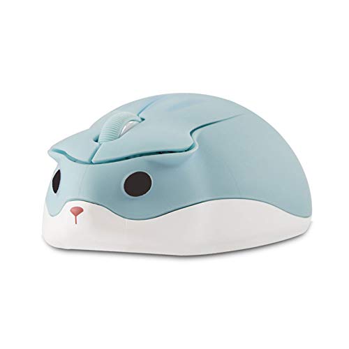 CHUYI Hamster Wireless Silent Mouse 1200DPI Cute Animal Small Cordless Portable Mice for Travel Home School Library Computer Laptop PC for Kids Gift (Light Blue) - color: Light Blue